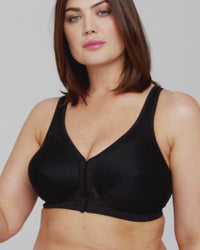 Glamorise Magiclift Front-Closure Posture Back Wire-Free Bra - Black