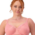 Triumph Lacy Minimizer Bra - Cherry Rose