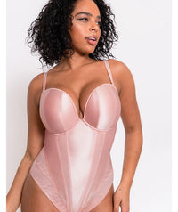 Scantilly Classique Plunge Padded Strapless Bodysuit - Powdery Pink Bodysuits & Basques 