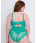 Scantilly Indulgence Stretch Lace Bodysuit - Jade Green Bodysuits & Basques 