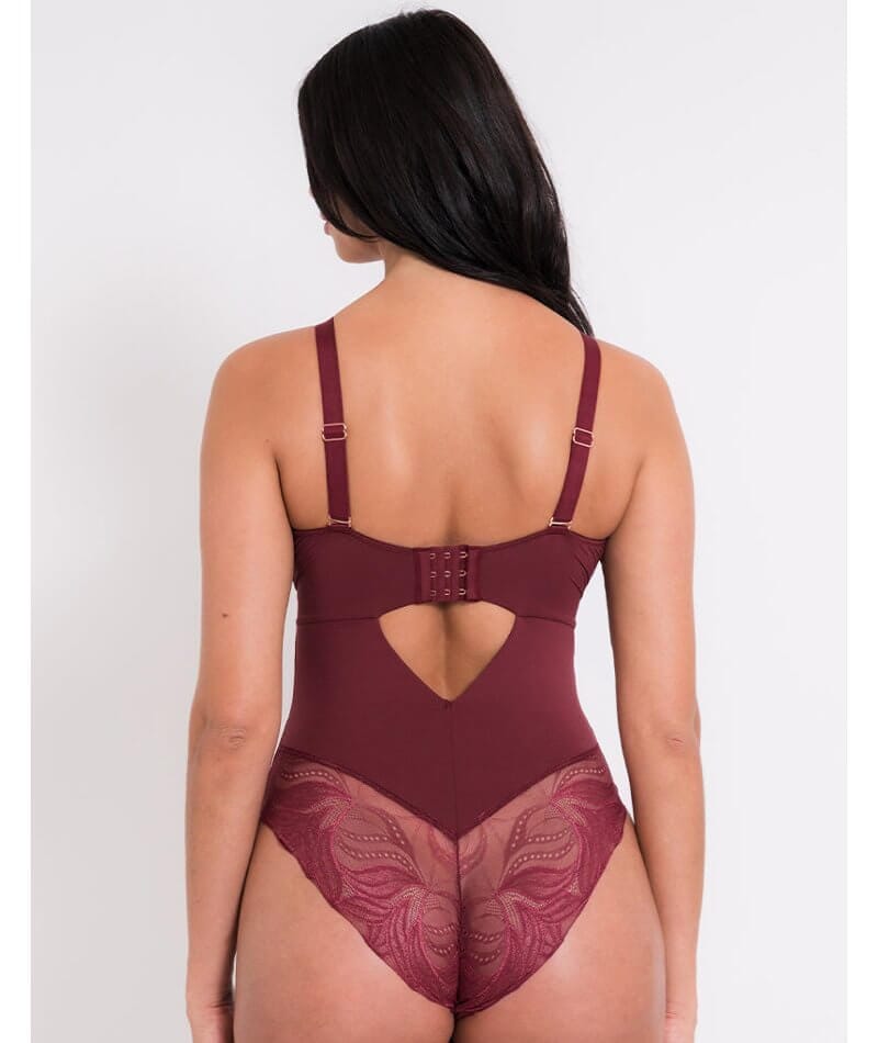 Scantilly Indulgence Stretch Lace Bodysuit - Oxblood Red Bodysuits & Basques 