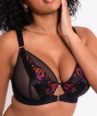 Scantilly Mesmerise Plunge Bra - Black Multi Bras 