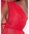 Scantilly Opulence Stretch Lace Bodysuit - Ruby Red Bodysuits & Basques 