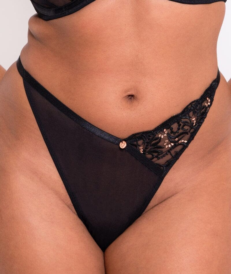 Scantilly Ornate Thong - Black Knickers 