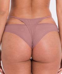 Scantilly Peep Show Brazilian Brief - Dusty Rose Knickers 