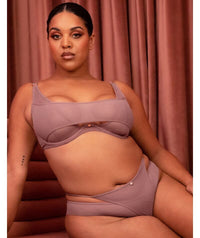 Scantilly Peep Show Brazilian Brief - Dusty Rose Knickers 