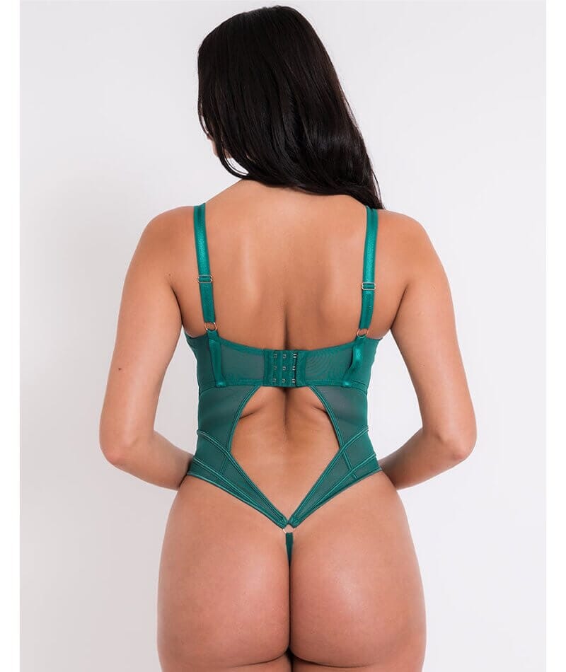 Scantilly Senses Plunge Bodysuit - Verdigris Green Bodysuits & Basques 