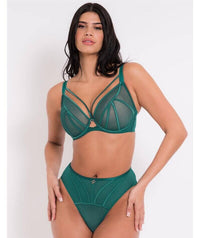 Scantilly Senses Plunge Bra - Verdigris Green Bras 