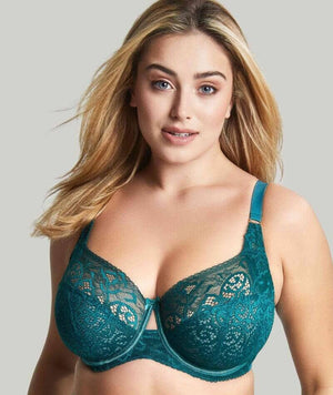  Womens Plus Size Bras Full Coverage Lace Underwire Unlined  Bra Up To J Midnight Emerald 36F