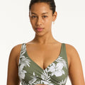 Sea Level Aloha Cross Front A-DD Cup Bikini Top - Khaki