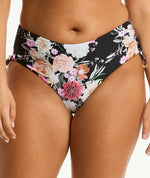 Sea Level Belle Mid Drawstring Bikini Pant - Black Swim 