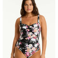 Sea Level Belle Twist Front A-DD Cup One Piece Swimsuit - Black