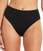 Sea Level Eco Essentials Retro High Waist Bikini Brief - Black Swim 