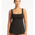 Sea Level Eco Essentials Square Neck Swim Dress - Black