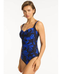 Sea Level Eco Essentials Twist Front A-DD Cup Singlet Top - Night Sky Swim 