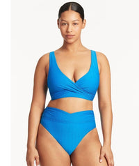 Sea Level Honeycomb Cross Front A-DD Cup Bikini Top - Capri Swim 