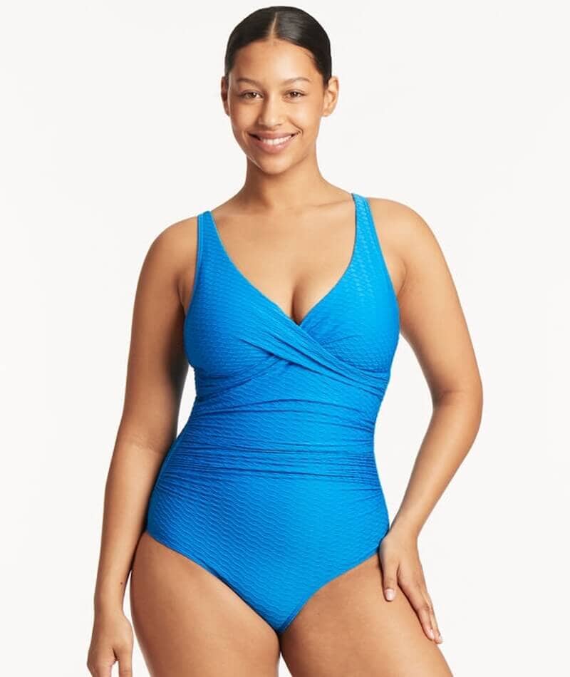 Sea Level Honeycomb Cross Front A-DD Cup One Piece Swimsuit - Capri Swim 