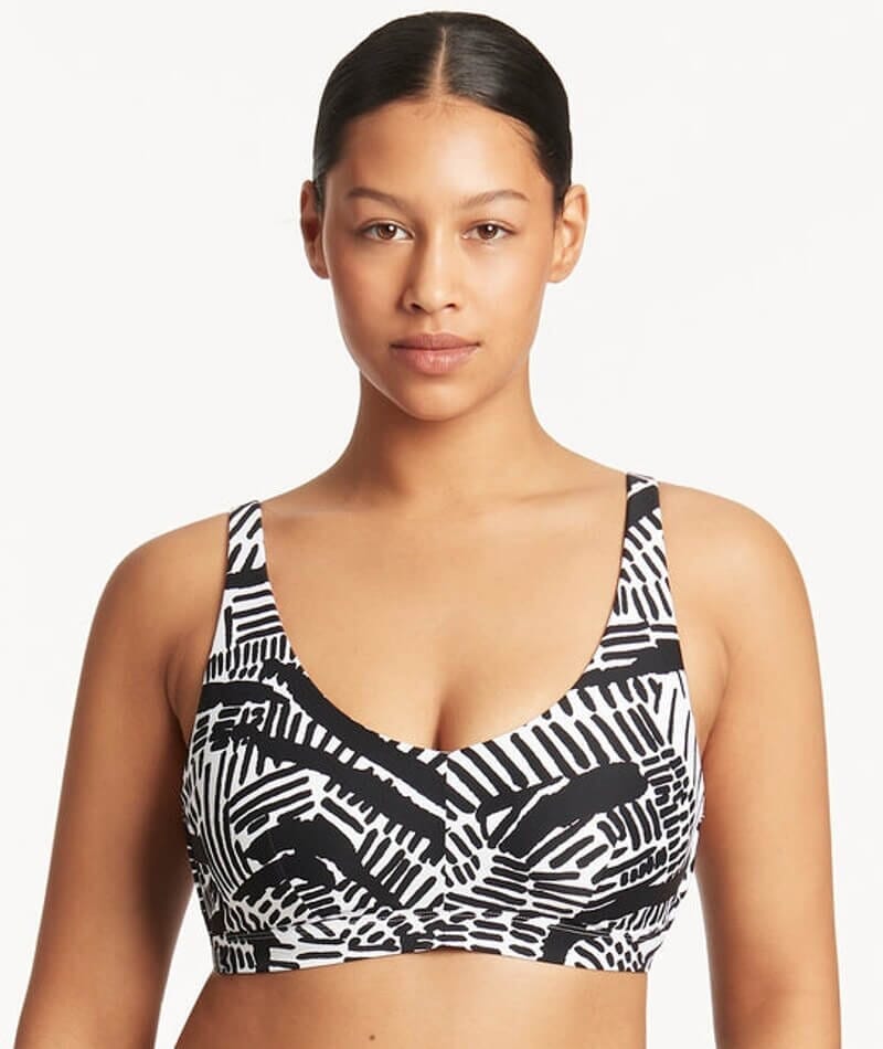 Sea Level Pampas E-F Cup Bralette - Black Swim 