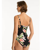 Sea Level Sundown Twist Front A-DD Cup One Piece Swimsuit - Black Swim 