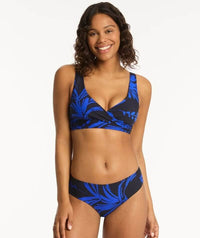 Sea Level Tradewind Cross Front A-DD Cup Bikini Top - Night Sky Swim 