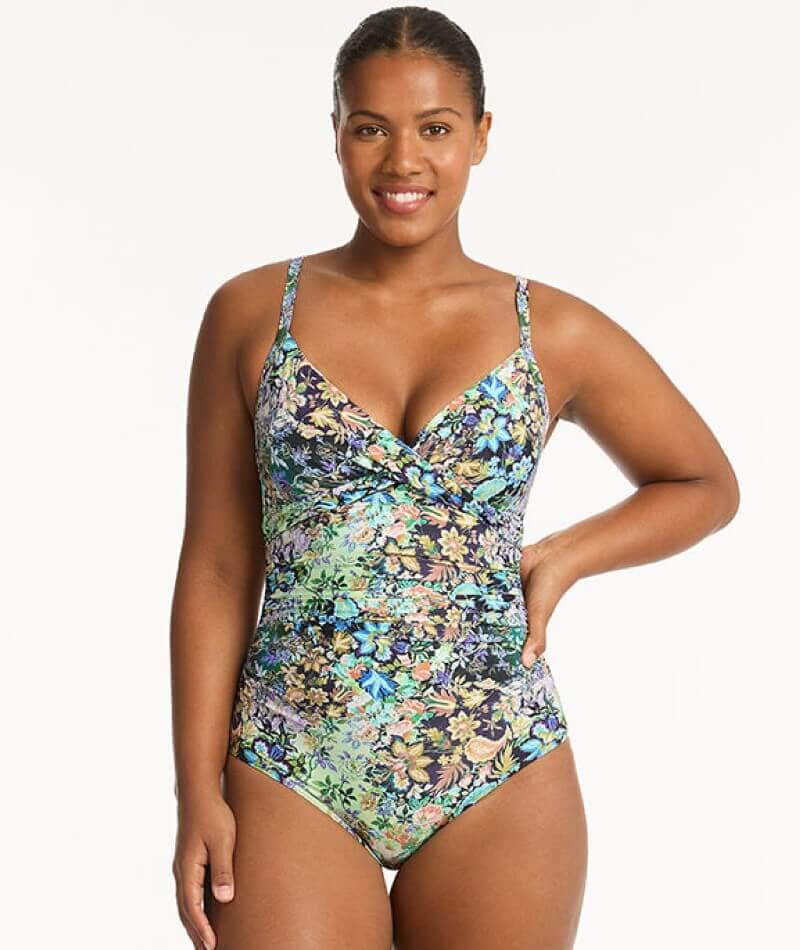 Sea Level Wildflower Twist Front DD E Cup One Piece Swimsuit Sea