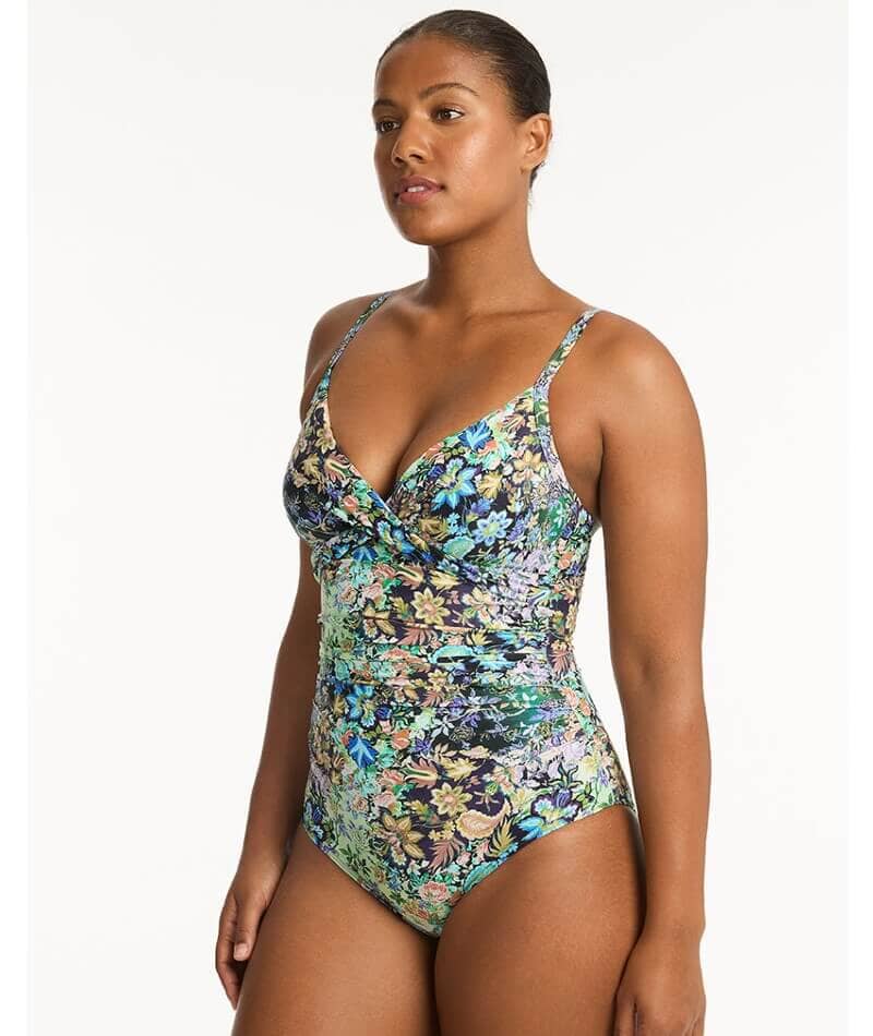 Sea Level Wildflower Twist Front DD E Cup One Piece Swimsuit Sea