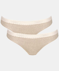 Sloggi Go Ribbed Brazilian Brief 2 Pack - Grey Combination Knickers 