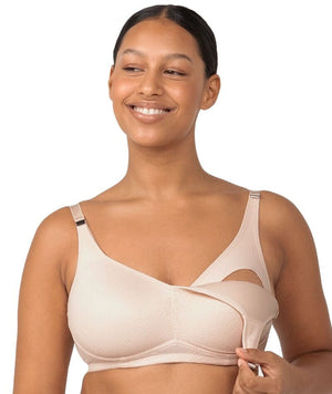 Triumph Amour Maternity Lace Padded Wire-free Bra - Nude Pink Bras 