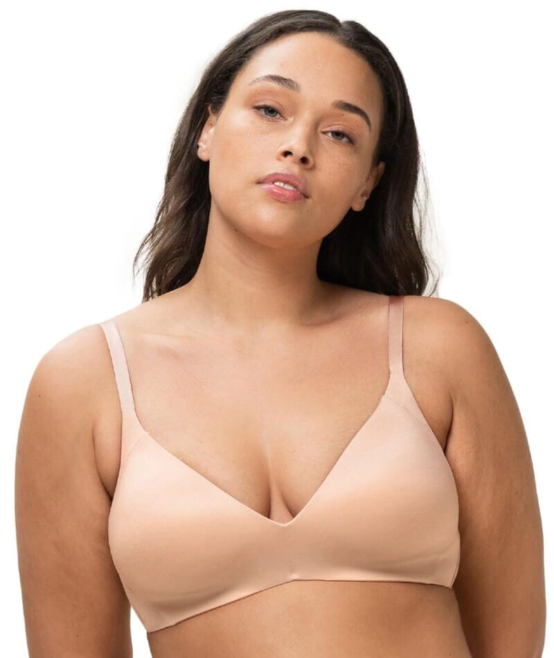 Underbliss Seamless Bamboo Blend Comfort Wire-Free Bra - Frappe - Curvy
