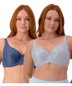 Triumph Embroidered Minimiser Bra 2 Pack - Indigo/Pearl Bras 