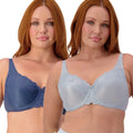 Triumph Embroidered Minimiser Bra 2 Pack - Indigo/Pearl