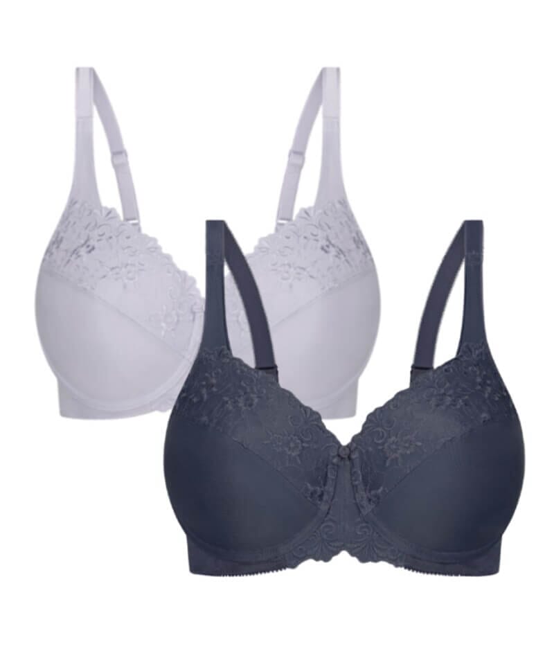 Triumph Embroidered Minimiser Bra 2 Pack - Misty Lilac/Nuit Bras 