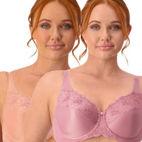 Triumph Embroidered Minimiser Bra 2 Pack - Rosebloom/Indian Summer