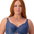 Triumph Embroidered Minimizer Bra - Indigo Blue