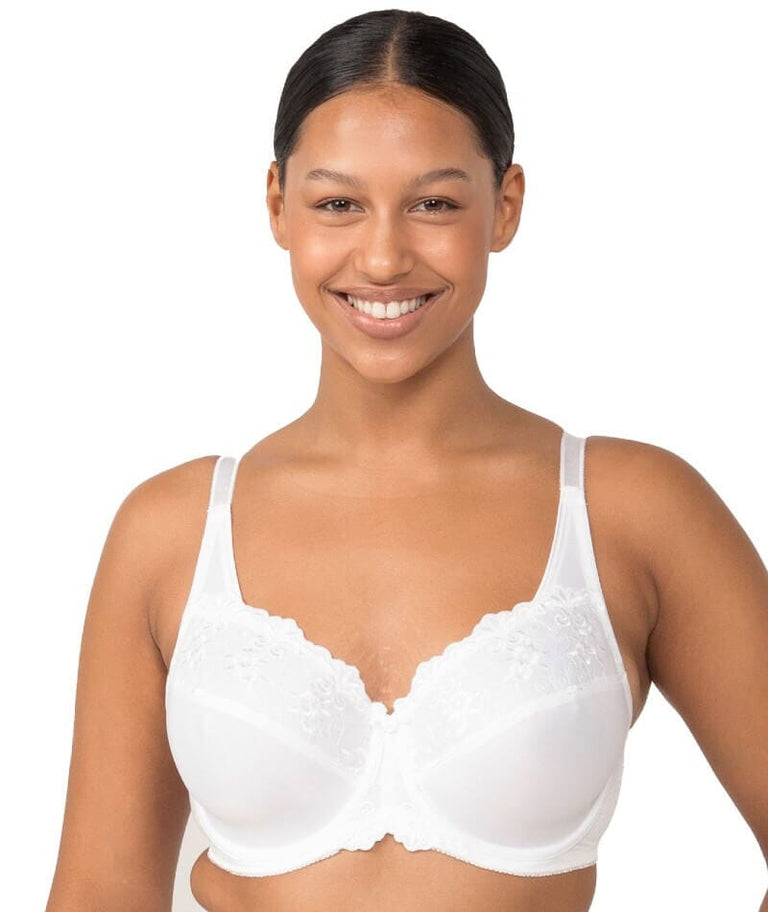 Triumph Embroidered Minimizer Bra White Curvy