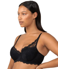 Triumph Essential Lace Underwire Half-Cup Padded Balconette Bra - Black Bras 