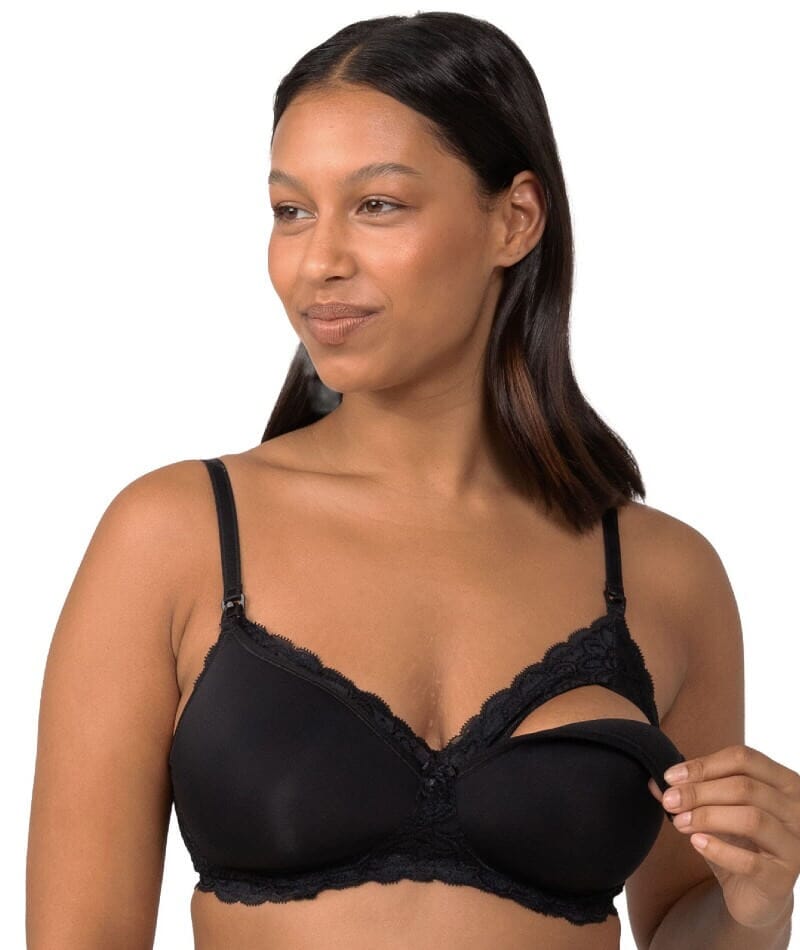 Soft And Comfortable Maternity Nursing Bra With Lace Trim For Plus
