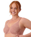 Triumph Lacy Minimizer Bra - Toasted Almond Bras 