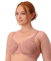 Triumph Lacy Minimizer Bra - Toasted Almond Bras 