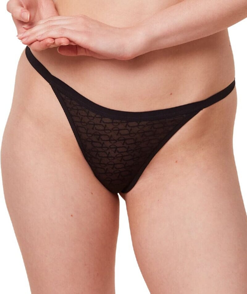 Triumph Signature Sheer String Brief - Black Knickers 