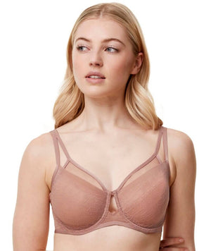 Triumph Signature Sheer Underwired Minimiser Bra - Toasted Almond Bras 