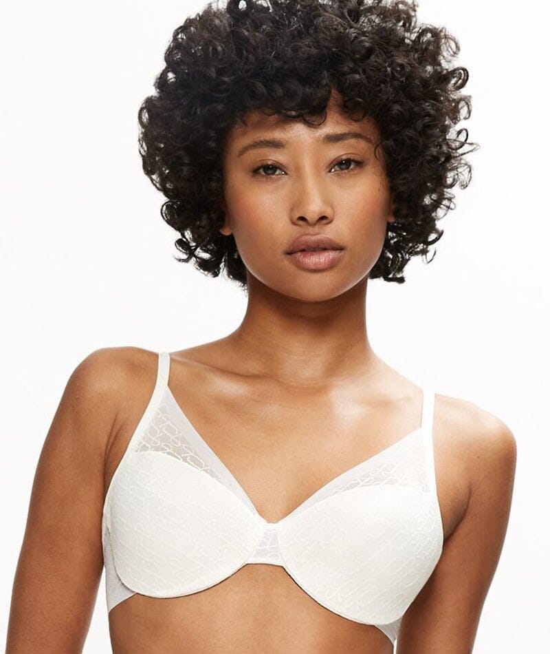 Triumph Signature Sheer Underwired Padded Half Cup Bra - Ecru White Bras 