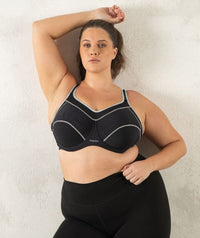 Triumph Triaction Performance Sports Bra - Black / Silver Bras 