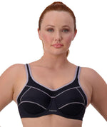 Triumph Triaction Performance Sports Bra - Black / Silver Bras 