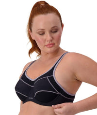 Triumph Triaction Performance Sports Bra - Black / Silver Bras 