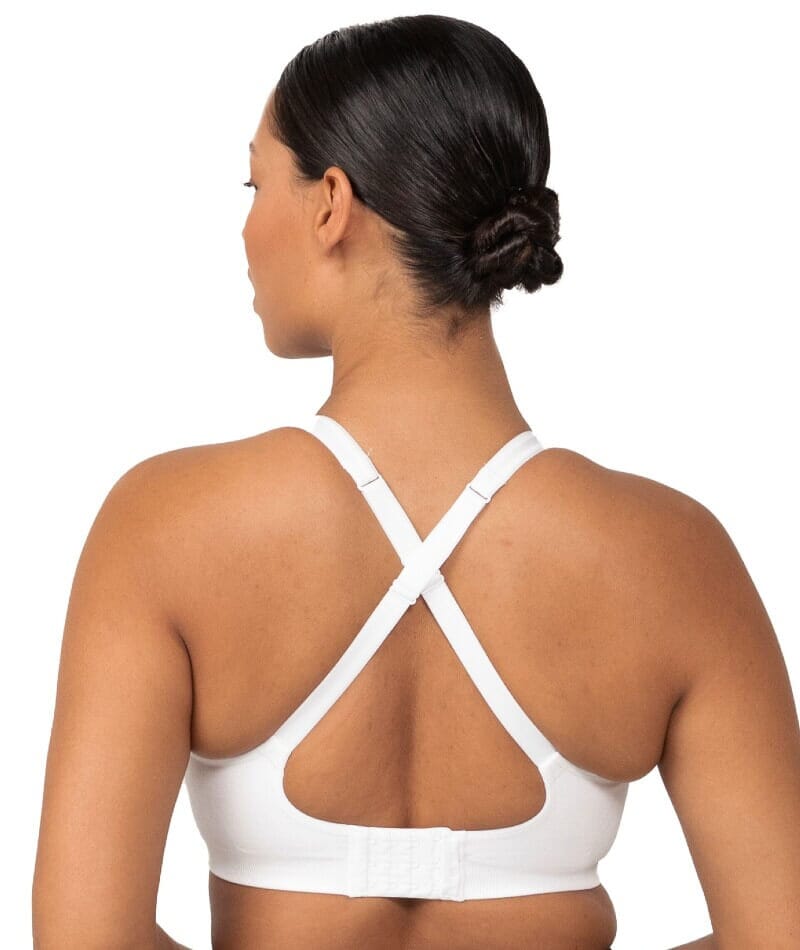 Triumph Triaction Seamfree Wire-free Crop Top Bra - White Bras 