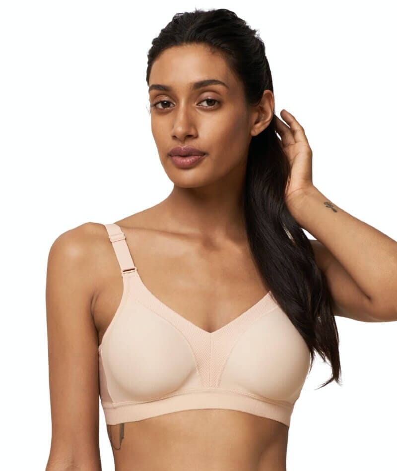 Triumph Triaction Wellness Wire-free Sports Bra - Neutral Beige Bras 