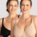 Underbliss Invisibliss Moulded Microfibre Underwire Bra 2 Pack - Black/Nude