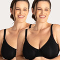 Underbliss Invisibliss Moulded Microfibre Underwire Bra 2 Pack - Black