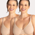 Underbliss Invisibliss Moulded Microfibre Underwire Bra 2 Pack - Nude